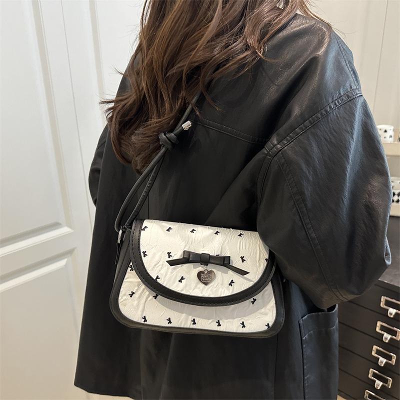 Niche Sweet Girl Underarm Bag Women's Bow Shoulder Small Square Bag Summer New Messenger Bag