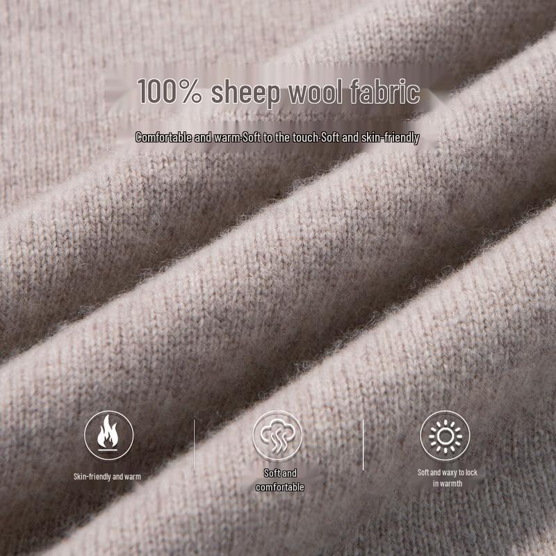 Hodo Men's 100% Wool Heavyweight Round Neck Sweater