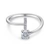 26 English A-Z Letters 925 Sterling Silver Ring Female Diamond Zircon Opening Adjustable Index Finger Ring Tail Ring