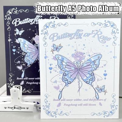 Butterfly Design A5 Photo Album Loose-leaf 3-inch K-pop Idol Photo Binder  Fan Meeting