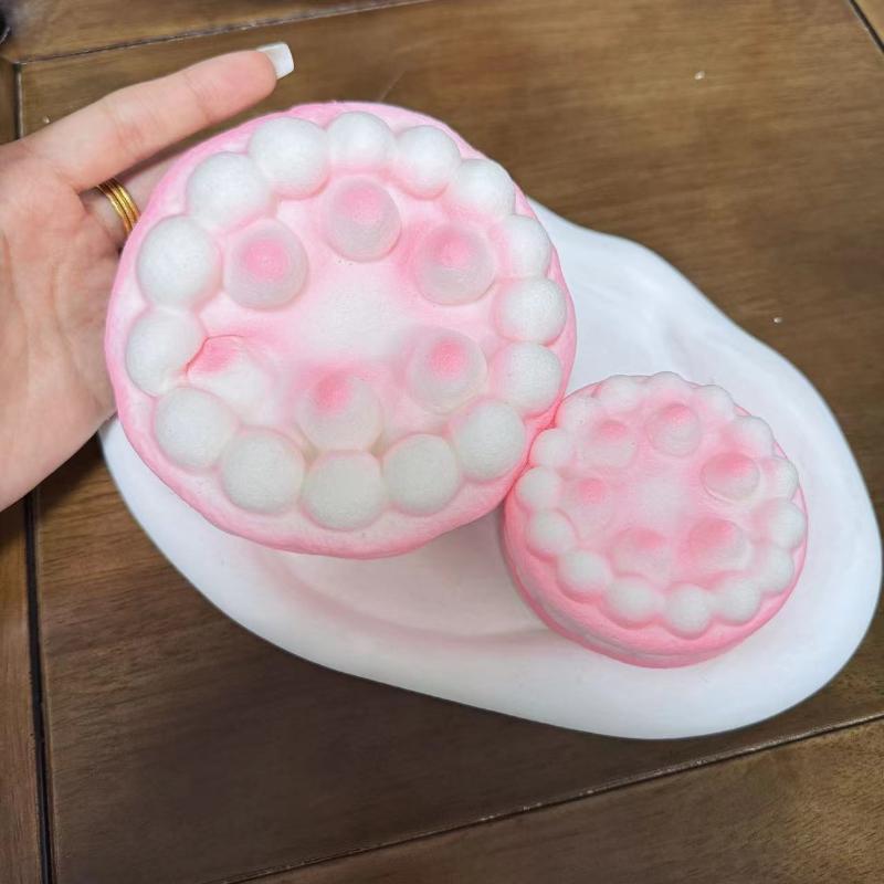 Super Soft Pink Realistic Strawberry Cake Toy Slow Rebound Squeeze Fidget Toy for Adult Office Stress Relief