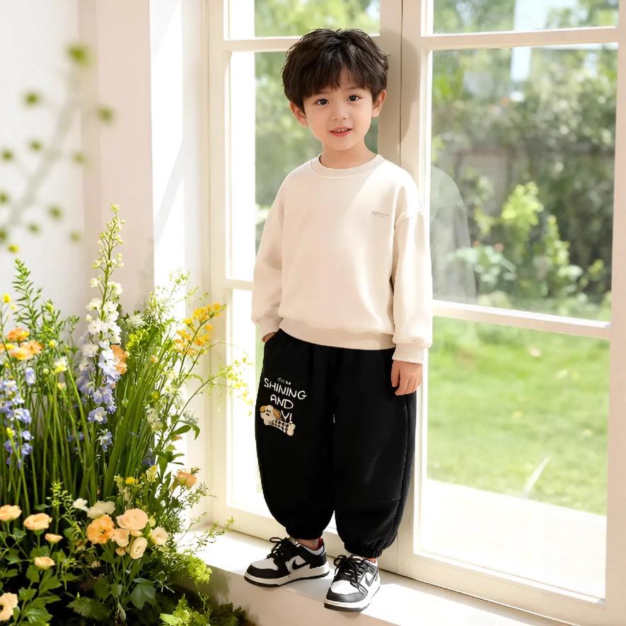 Nouveau pantalon de jogging ample unisexe pour enfants 2025: Pantalons de mode décontractés pour garçons Printemps/Automne