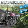 V380 Solar-Powered 4G Three-Lens Security Camera with Mobile Remote Monitor