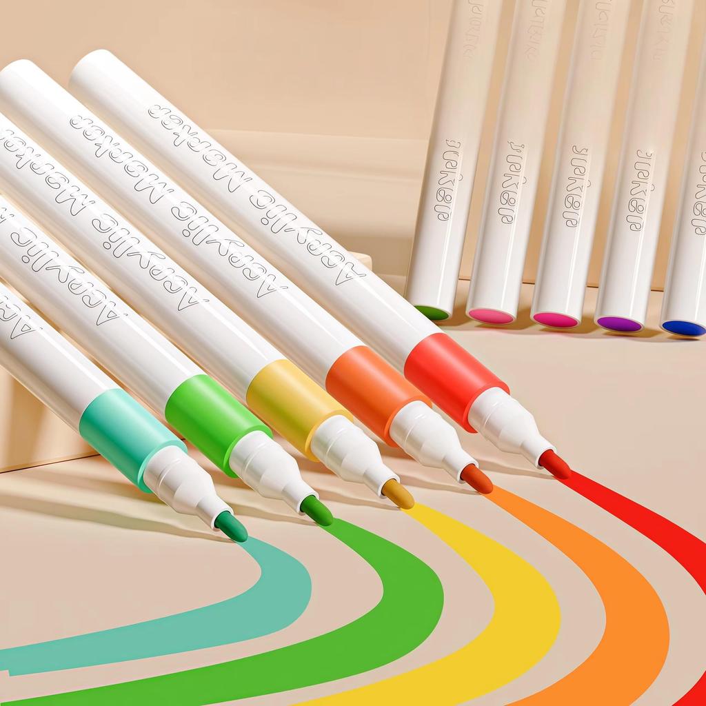 Acrylic Brush Markers Set with Portable Carry Case, Liquid Ink Acrylic Paint Markers for Drawing, Art Projects & DIY Crafts