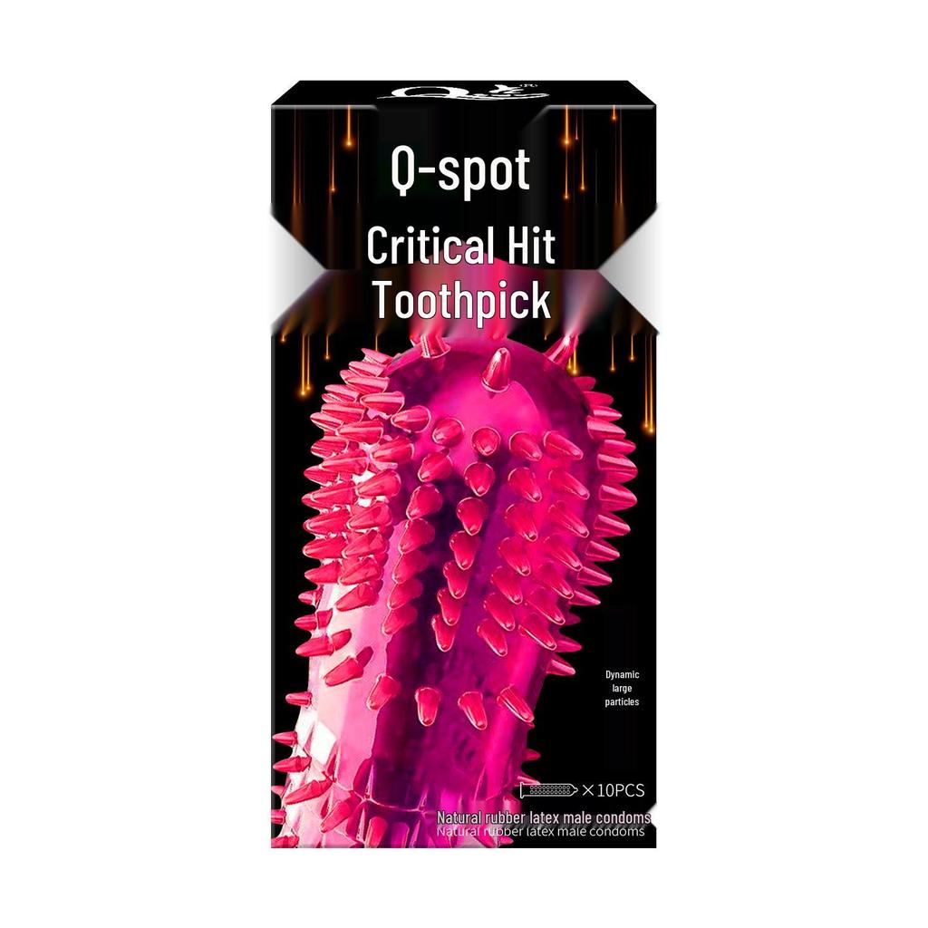 Q-point Hyaluronic Acid 001 Large Particle Delay Condoms - Long-lasting Contraceptives for Adults