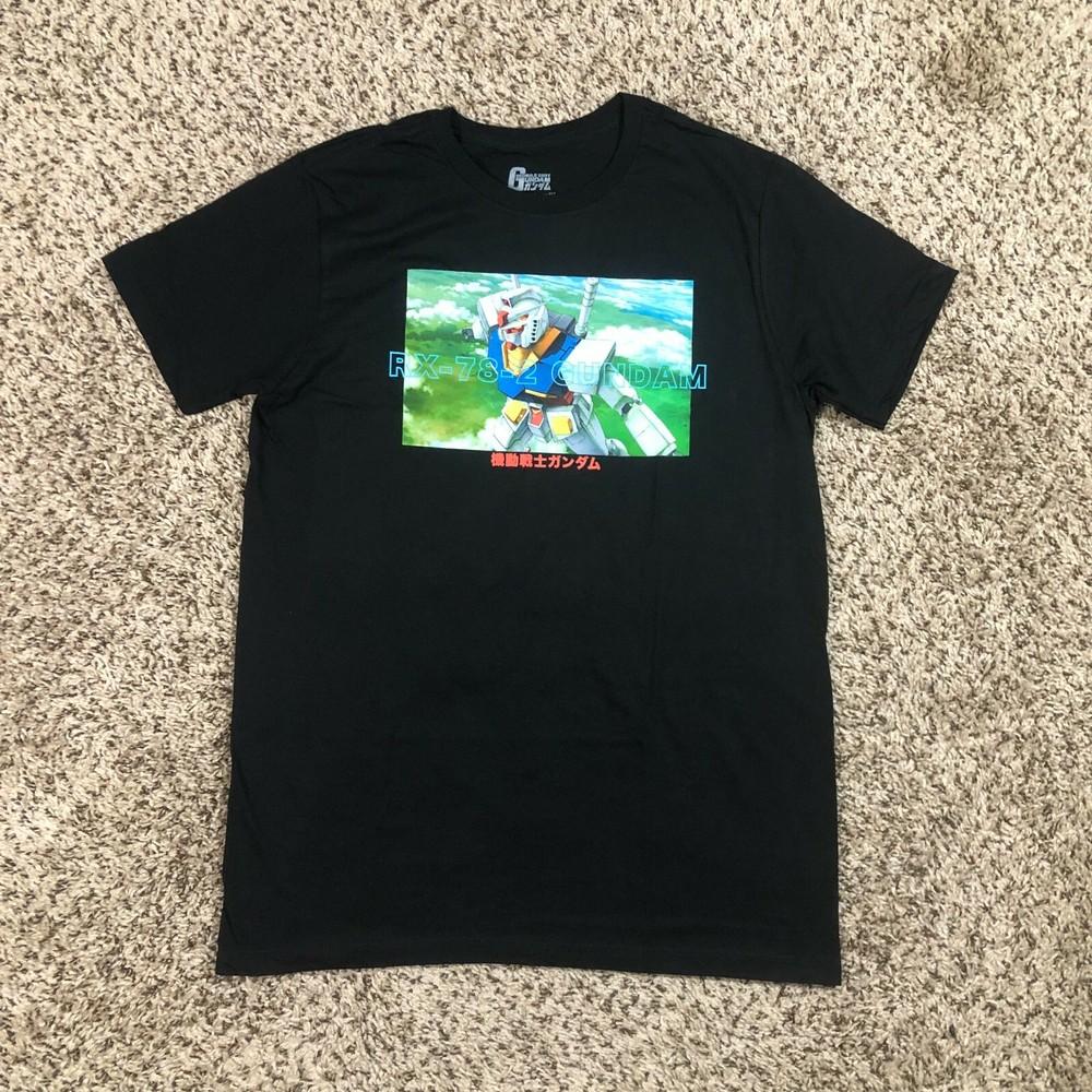 NEW Mobile Suit Gundam Anime Men Sz M Black Shirt Manga RX-78-2 Crunchyroll Unisex T-Shirt