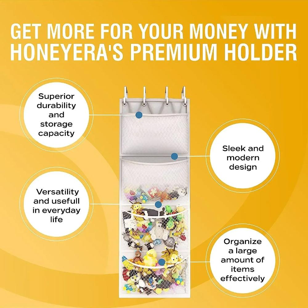 Storage Hanging Bag Over Door Organizer for Stuffies Baby Toys Storage Toy Plush Hammock Hanging Storage Net Bag