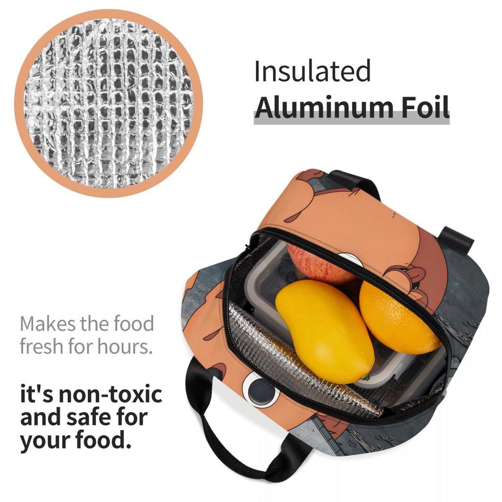 Kawaii Pochitas Merch Insulated Lunch Bag For Picnic Storage Food Boxes Portable Cooler Thermal Lunch Boxes