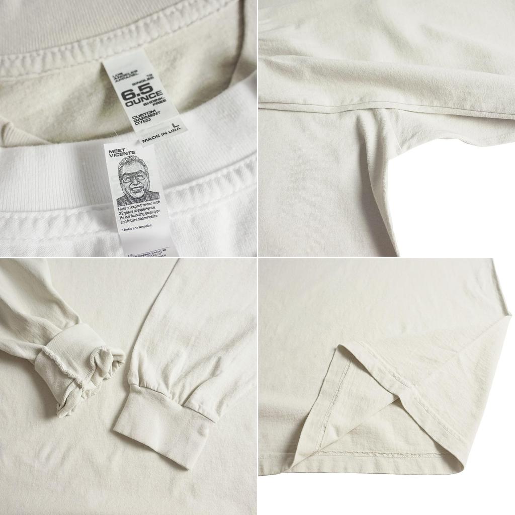 Angeles LOS ANGELES APPAREL 1807GD oz Garment Dyed Crew Neck Long Sleeve Black S [Los Apparel] 6.5 T-Shirt