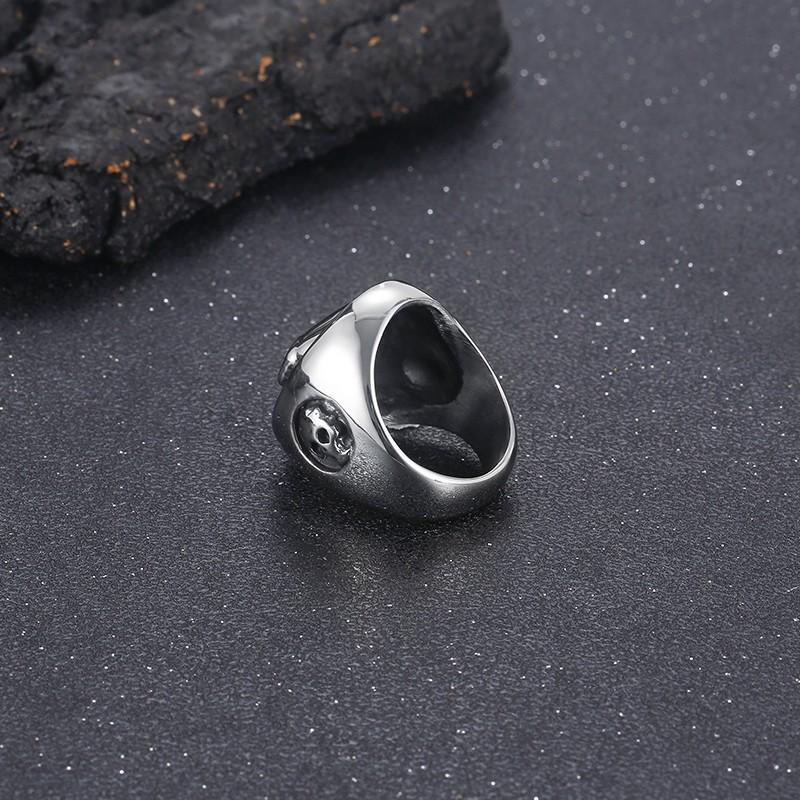Dicke Schädel Edelstahlringe für Männer Retro Literaturring Punk Halloween Geschenk Zubehör Klobige Anillos Party Schmuck