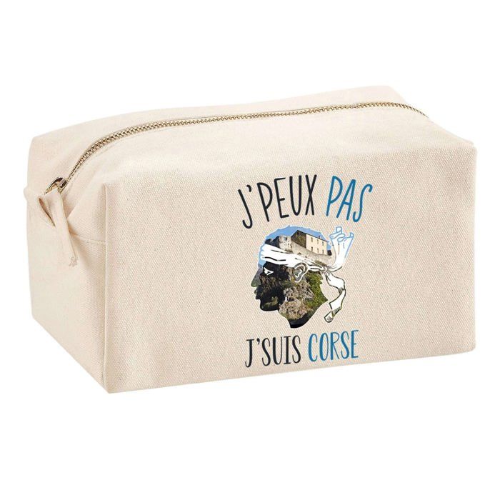 Trousse multifonction J'peux pas Corse Cadeau Anniversaire Noël Idée Personnalisé Original | Trousse Scolaire Fournitures Bureau