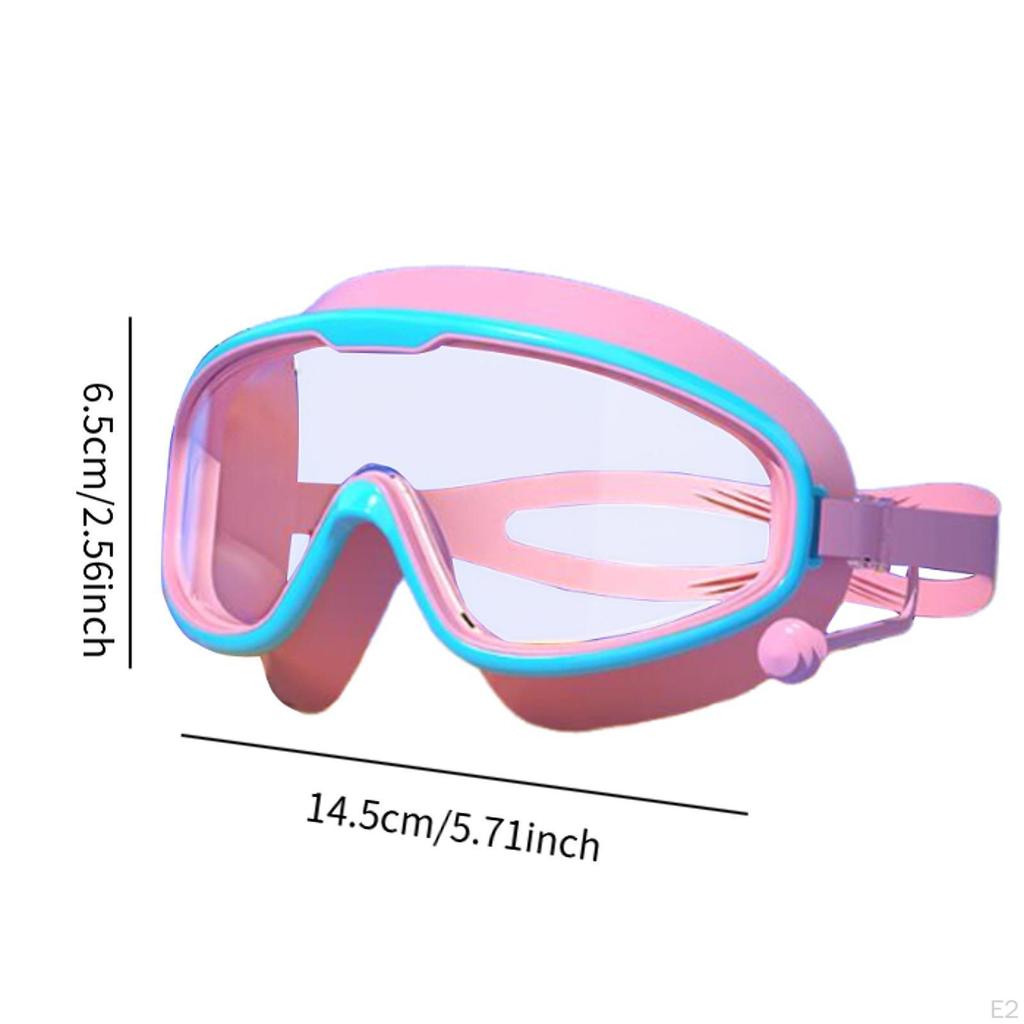 Children Swim Goggles Kids Swimming with Earplugs Soft Silicone Glasses