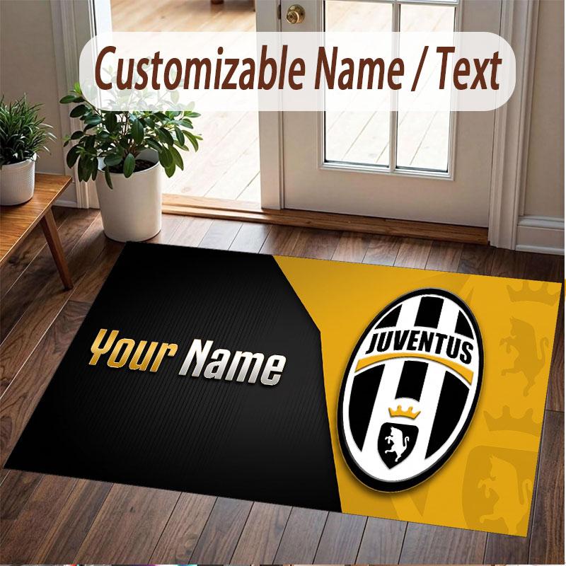 Tappeto Personalizzato Modello Juventus FC Stampa Nome Testo Morbido Antiscivolo Tappeto per Pavimento per Decorazione Interna Casa