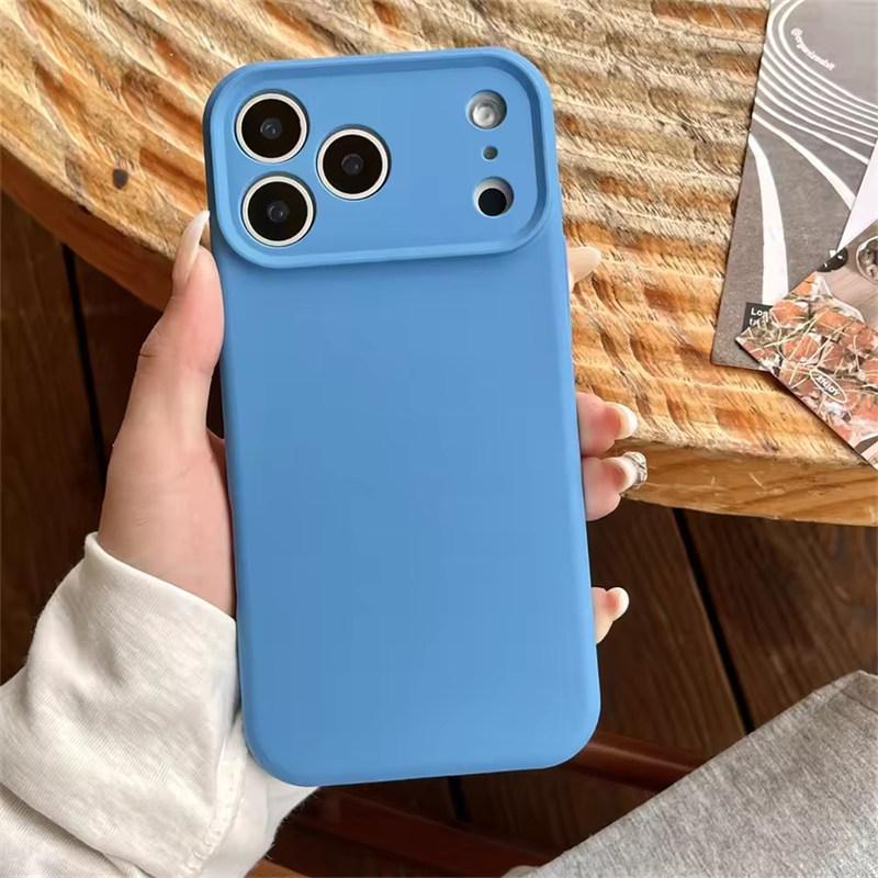 Hochwertige Flüssigsilikon-Schutzhülle für iPhone 17 Air 16 15 14 13 12 11 Pro Max Plus 16E 17 Pro Max Kameraschutz Matt Weiche Abdeckung