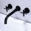 European Antique In-wall Brass Lavatory Basin Mixer Taps Bathroom Sink Faucet Hot and Cold Water Concealed Mounted Tap