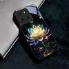 Crystal Lotus Art Black Glass Phone Case For Motorola Moto Edge 70 60 Fusion 50 Ultra 40 Neo 30 Pro 20Lite 60s Neo Black Cover