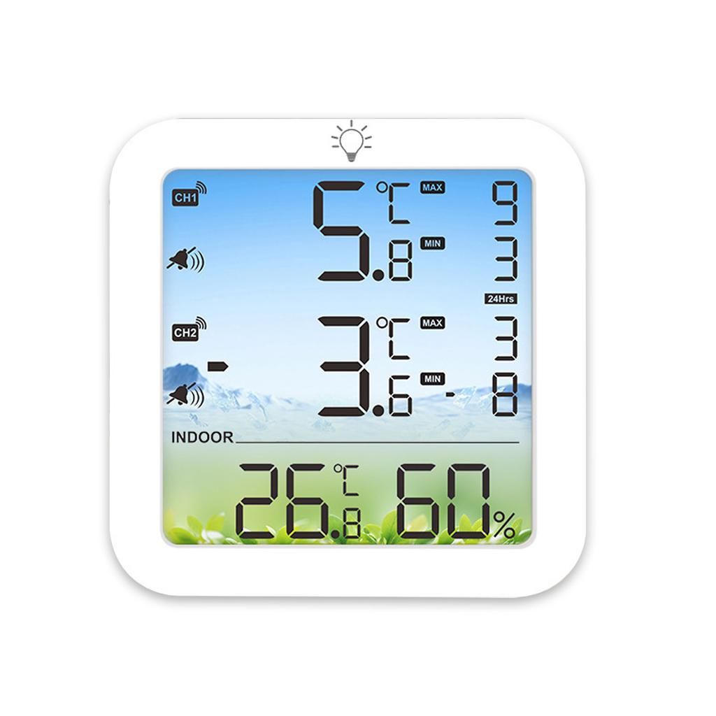 Trådlös Digital Termometer Hygrometer med 328ft Räckvidd för Kylskåp Frys Inomhus Utomhus Stor LCD-display Trådlös