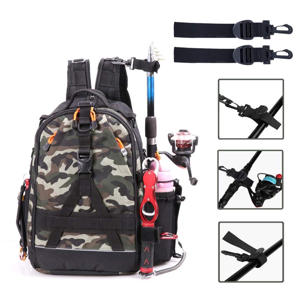 Amitfo Fishing Backpack, Large Capacity, Hiking Backpack, Lightweight Tackle Bag, Bicycle, Motorcycle, Body Bag, Camouflage