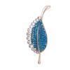 Statement Leaf Rhinestone Brooch Luxury Gold Color Plated Suit Sweater Cardigan Jacket Accessories Crystal Brooch