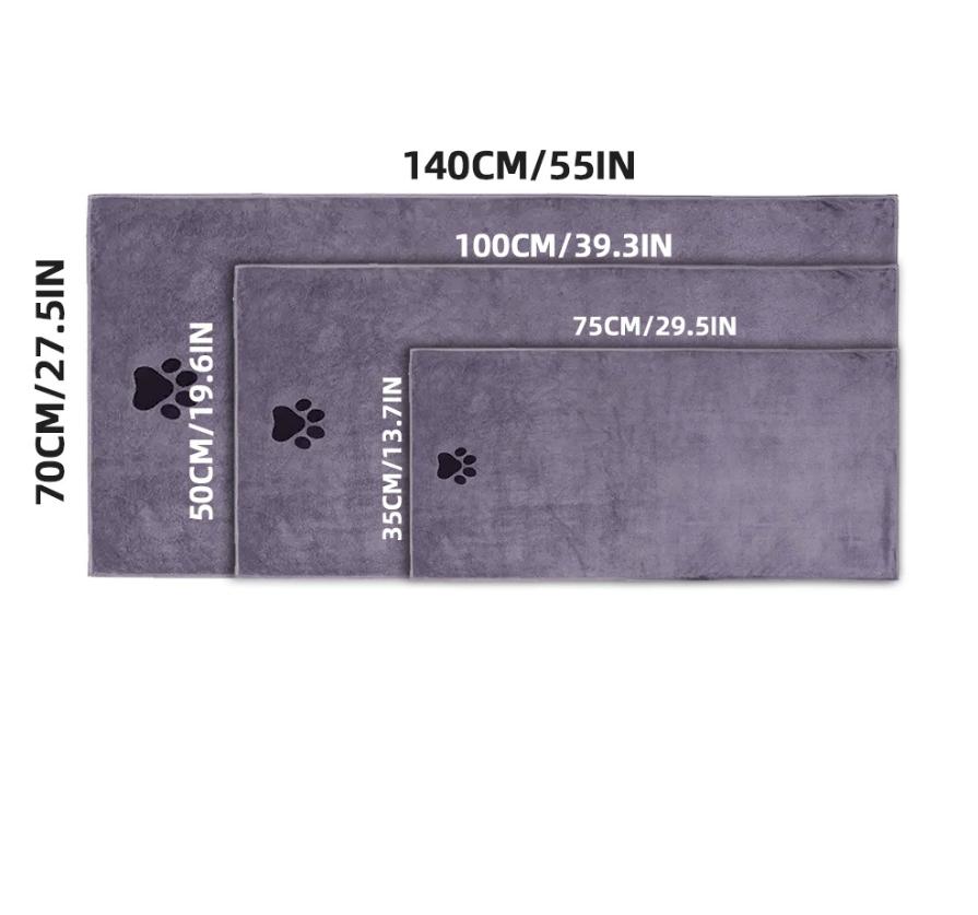 For Dogs Batoe Grooming Splies Microfiber Bath Tow Embroidered Super Soft Absorbent Quick Thick Dog Cat Blanet