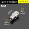 1/4" 3/8” 1/2” Square Drive To 1/4" Hex Shank Socket Adapter Converter Quick Change Bit Holder Repair Hand Tools Accessories