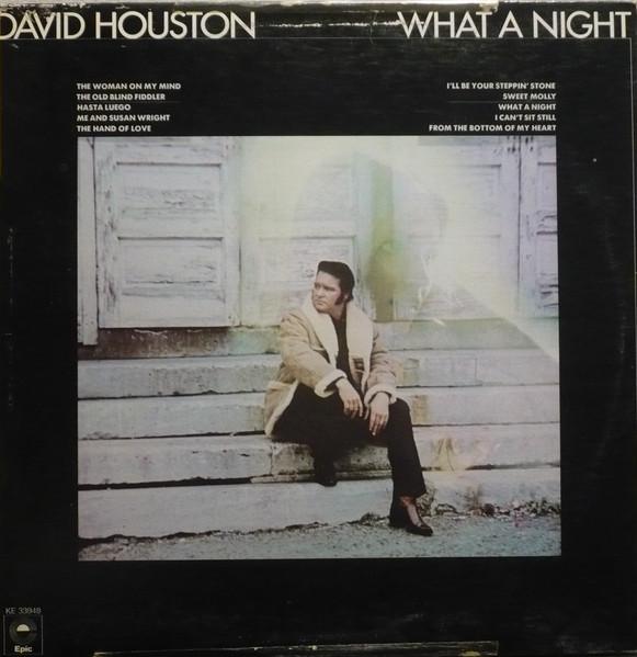 

LP Record DAVID HOUSTON What A Night KE33948 Epic 1976 Canada CountryFolk Used
