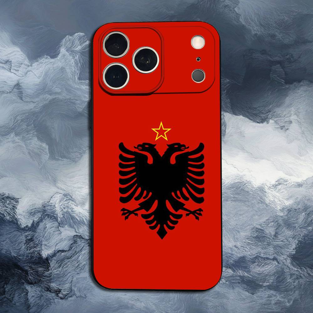 A-Albania F-Flag-ES For iPhone 13,16,11,14,17,12,15,Plus,Pro Max,XS,X,XR,SE,Mini,8,7,Phone Case Soft Silicone Black