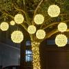 20/30CM Rattan Ball Christmas Trees String Lights With EU Plug Outdoor Globe Ball Fairy Light Garland Wedding Party Fairy Light