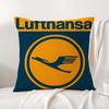 Classic L-Lufthansas Airlines Cushion Cover Natural Linen Pillow Cover Double-Sided Print Cushion Case For Sofa Home Decor Gift