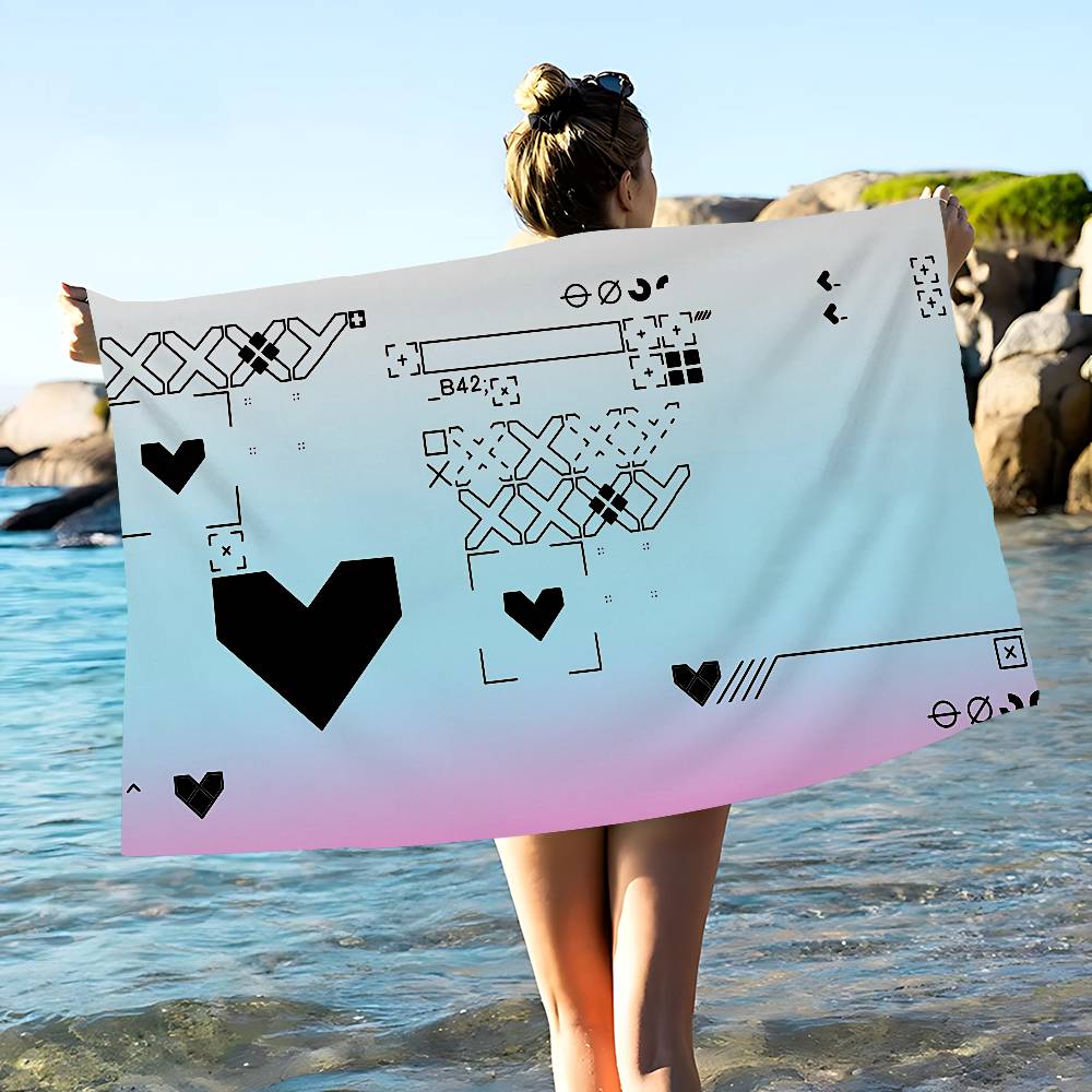 C-CSGOS 2 Printstream Howl Wild Lotus Big Microfiber Beach Towels Quick Dry Towel Sand Beach Towels Pool Towel for Travel Swim