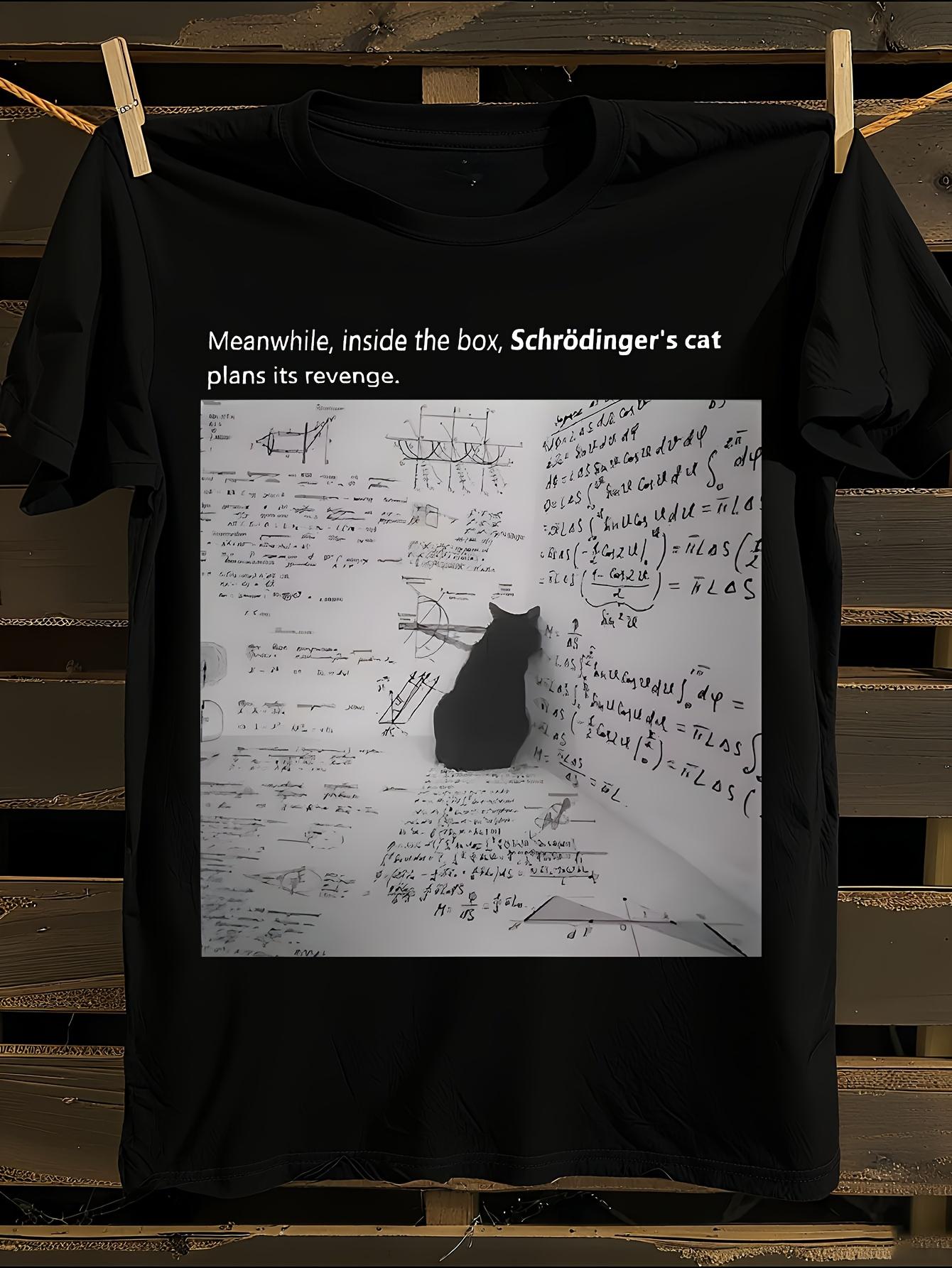 Physics-Themed Schrödinger s Cat Quantum Mechanics T-shirt M