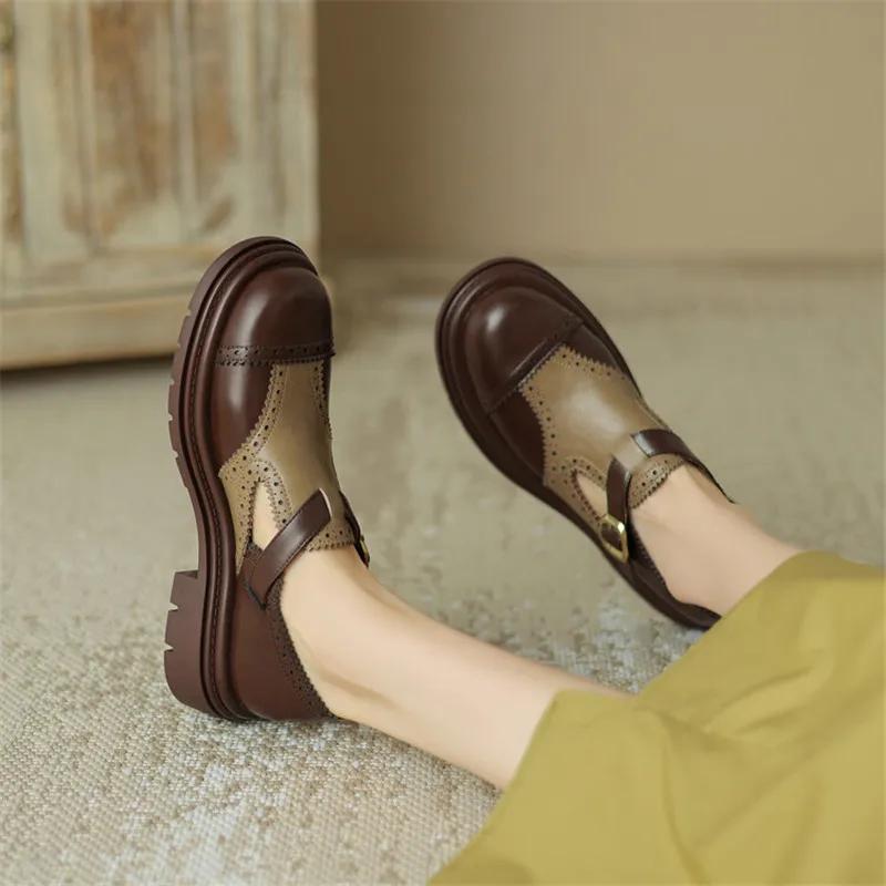 Fashion New Spring/Autumn Round Toe Chunky Heel Women Pumps Mixed Color Loafers Platform Shoes for Women Low Heel Ladies Shoes Handmade
