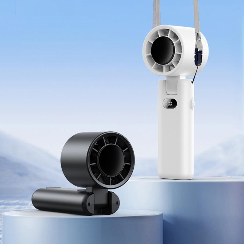 Portable Foldable Desk Fan USB Rechargeable Cordless Fan With Adjustable 5 Speed For Home Office Travel Bedroom