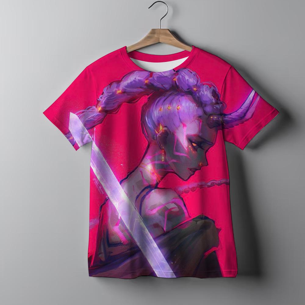 Fashion Casual Kids T-shirt KPop Demon Hunters Cool Girls Top Funny Gift Fans T-shirt KPop Demon Hunters Versatile T-Shirt