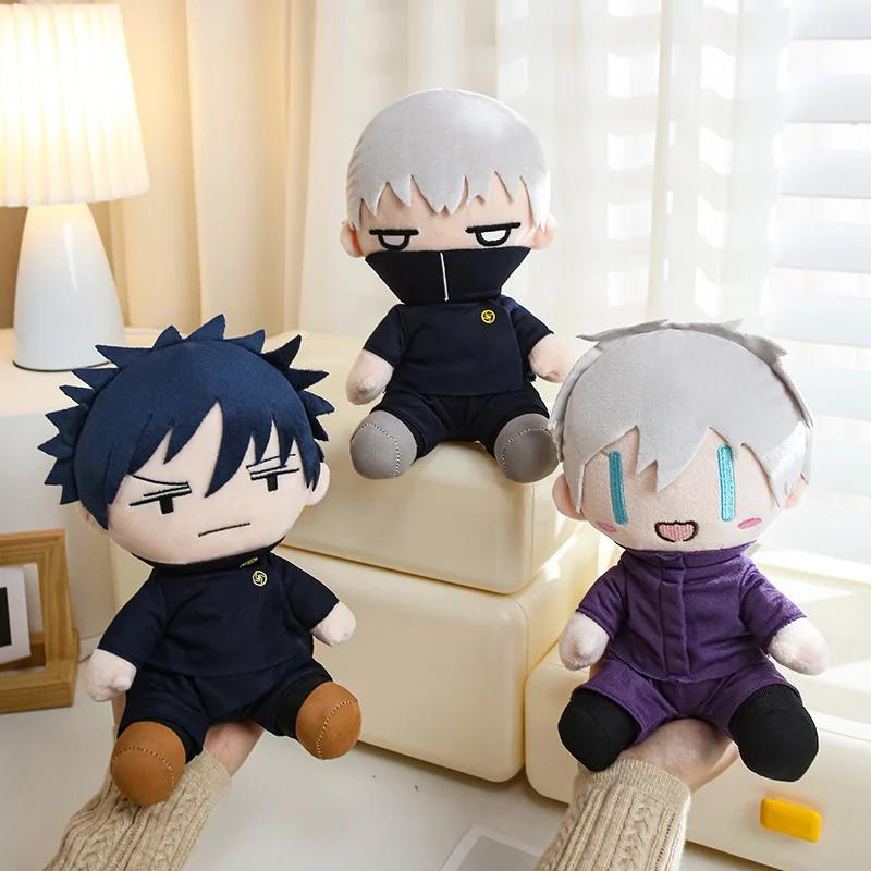 Jujutsu Kaisen Plush Doll Gojo Megumi Toge Three Roles Soft Fluffy Sitting Stuffed Figure Gift For Anime Manga Fans Desk Decor