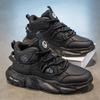 Men's shoes trendy brand spring and autumn 2025 new leather surface lightweight sports shoes running non-slip thick sole height increase trendy da