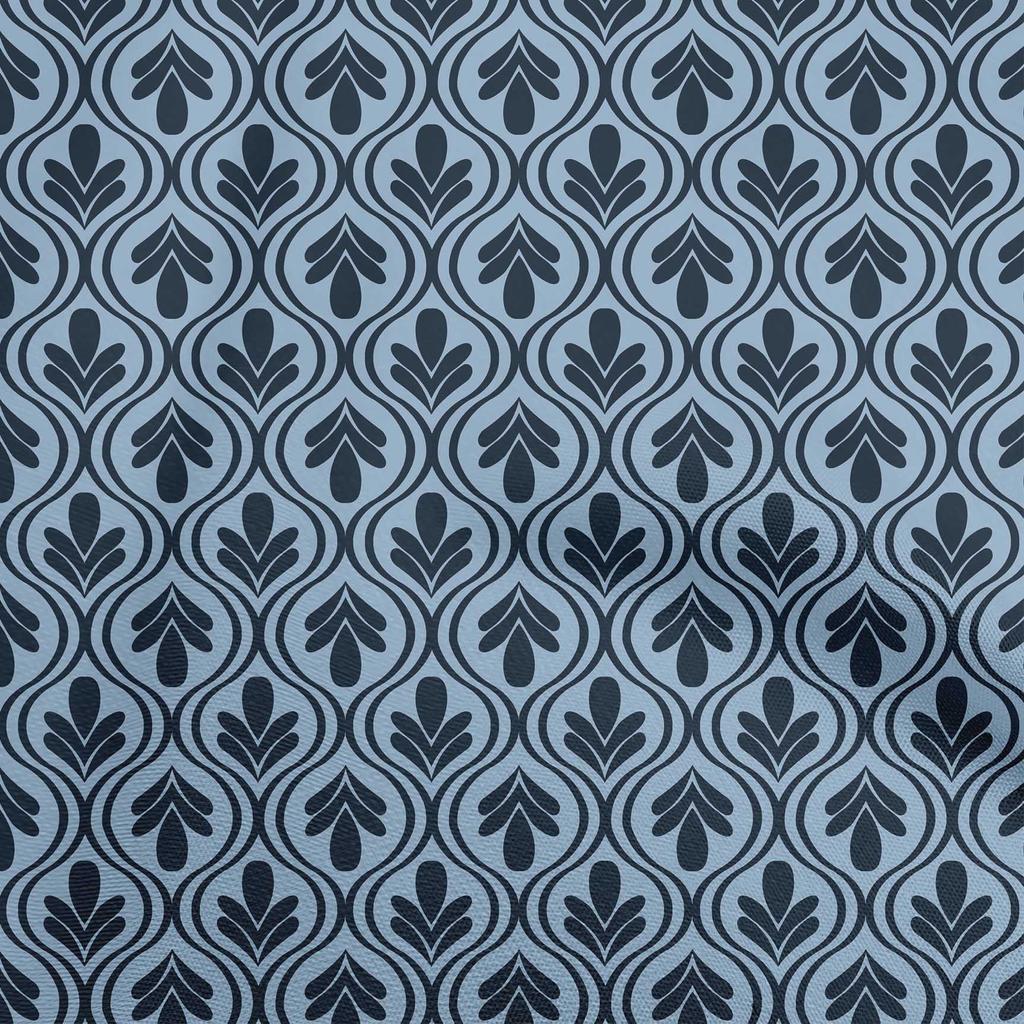 oneOone Cotton Flex Dusty Blue Fabric Asian Block Sewing Material Print Fabric By The Yard 40 Inch