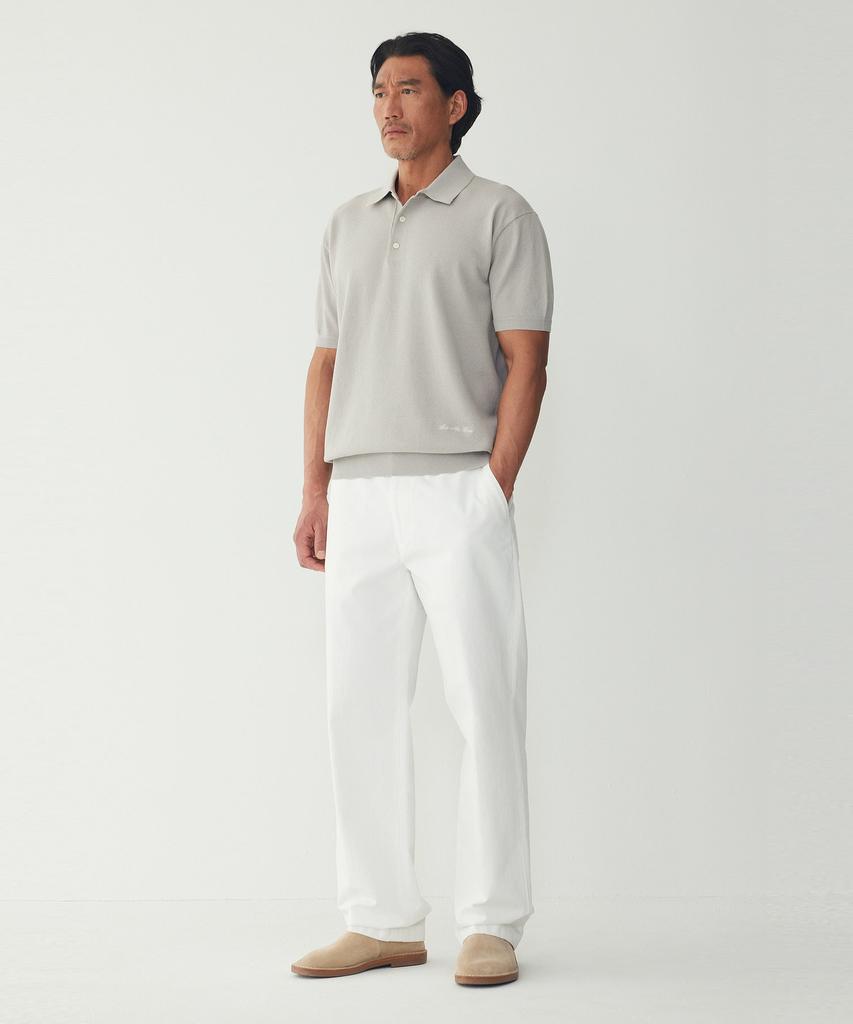 MAN ON THE BOON Textured Short Polo_Grey 4716113024