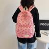 girl college student backpack large capacity bow full print travel light backpack