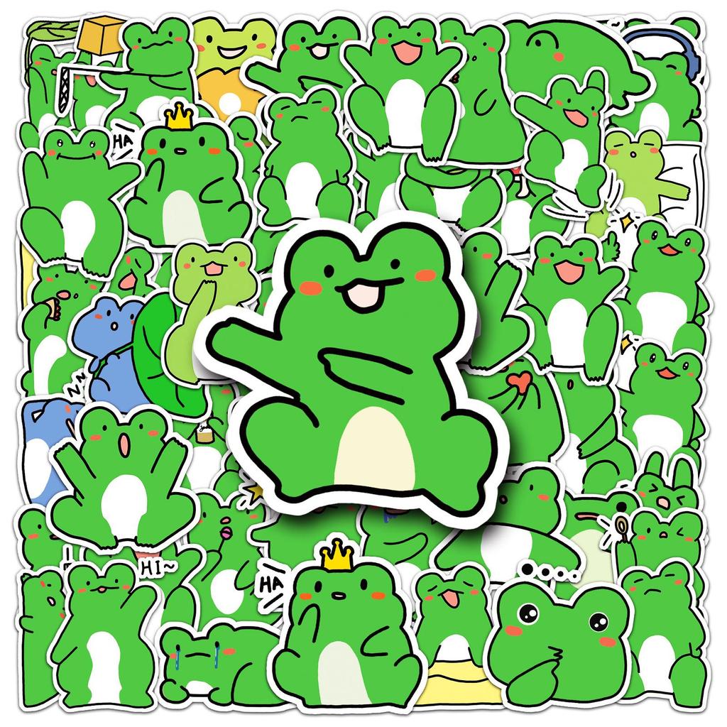 50 Cartoon Frog Graffiti Stickers for DIY Phone Cases & Suitcases