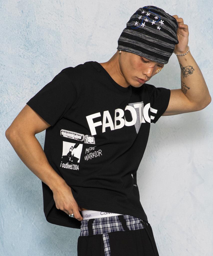 GLACK Gc085 Summer Stitch Stripe Snap Beanie (Black)