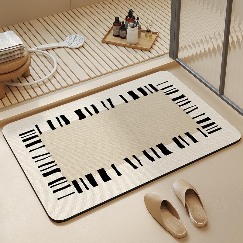 Mata chłonna wodę z ziemi okrzemkowej w stylu francuskim Mata podłogowa do łazienki Mata pod stopy do toalety Mata pod drzwi Wejście Szybkoschnący Antypoślizgowy Dywan