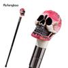 Pink White Resin Skull Head Walking Cane Fashion Decorative Steel Walking Stick Gentleman Elegant Cosplay Cane Knob Crosier 94cm