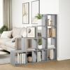 Room Divider Bookshelf 4 Tier Grey Sonoma 131.5 x 29 x 131.5 cm