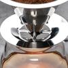 Tragbarer Kaffeefilter Edelstahl Leicht zu reinigen Wiederverwendbar Doppelschichtiger Kaffeetrichter Papierloser Pour-Over-Halter Kaffeetropfer