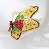 Luxury Colored Diamond Butterfly Brooch Creative Universal Design Women's Temperament Corsage Versatile Daily Clothing Pin Accessories