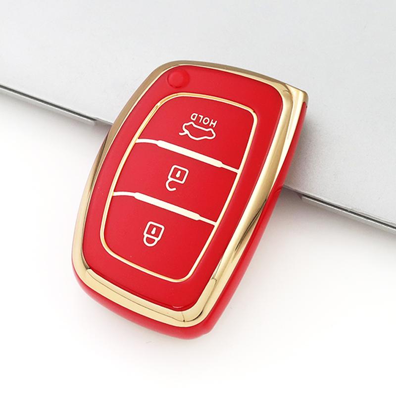 3 Buttons Shell For Hyundai Santa Fe Ix35 Ix25 I10 I30 I40 Rena Sonata Elantra Creta Tucson Fob Holder Tpu Car Key Case Cover