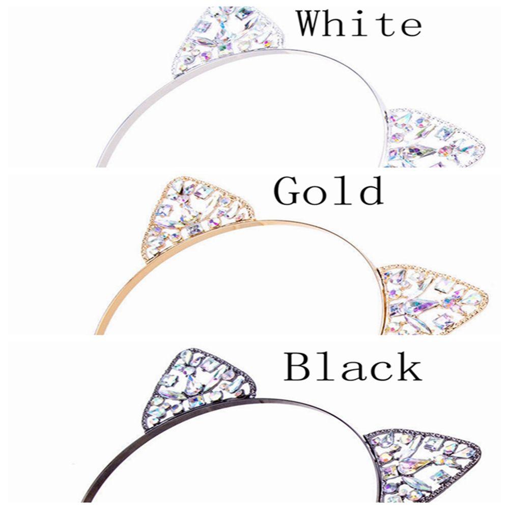 Kristall Metall Kopfschmuck Strass Haarband Katzenohr Haarband Mädchen Kostüm Party Cosplay