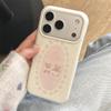 High-End Cute Bear Floral Ink Splash Circle Phone Case for iPhone 17, Apple 16 Pro Max/15/14