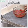 Silicone Dish Drying Mat - Waterproof Kitchen Countertop Mat, Heat-Resistant Sink Mat for Dishes/Cups